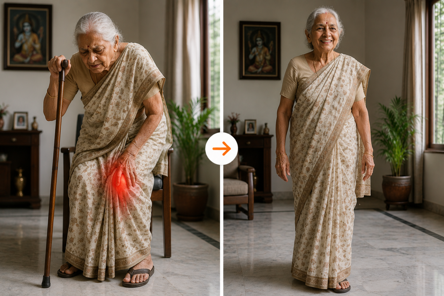 Post surgery recovery before and after