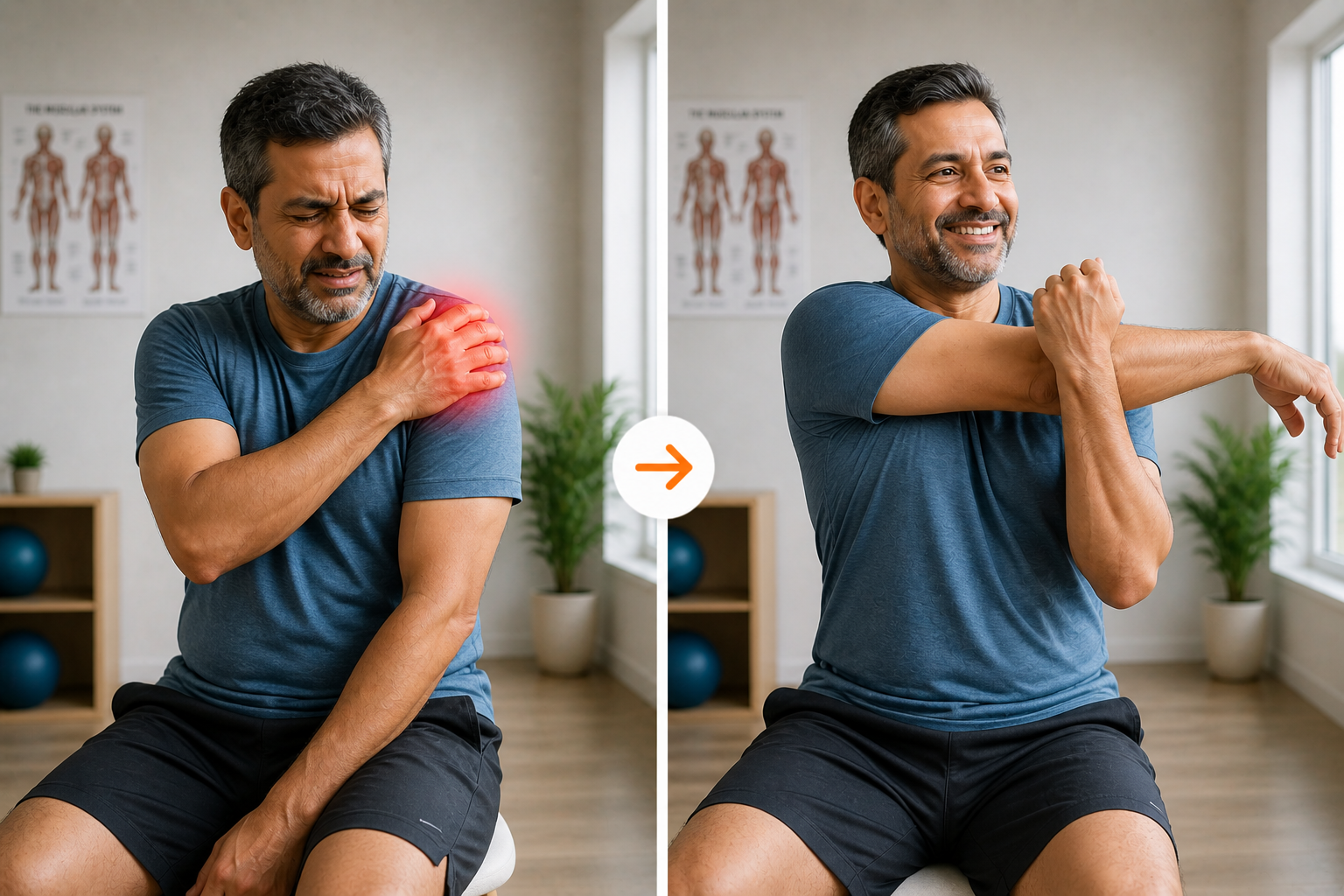 Shoulder pain relief before and after